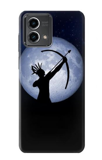 W3489 Indian Hunter Moon Hülle Schutzhülle Taschen und Leder Flip für Motorola Moto G Stylus 5G (2023)