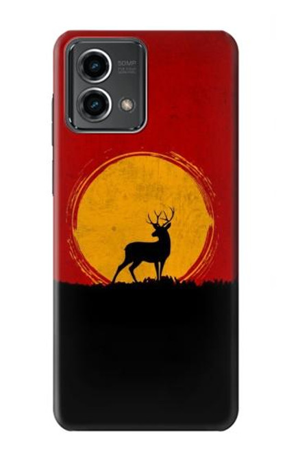 W3513 Deer Sunset Hülle Schutzhülle Taschen und Leder Flip für Motorola Moto G Stylus 5G (2023)