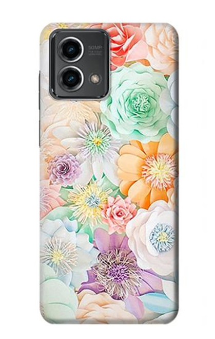W3705 Pastel Floral Flower Hülle Schutzhülle Taschen und Leder Flip für Motorola Moto G Stylus 5G (2023)