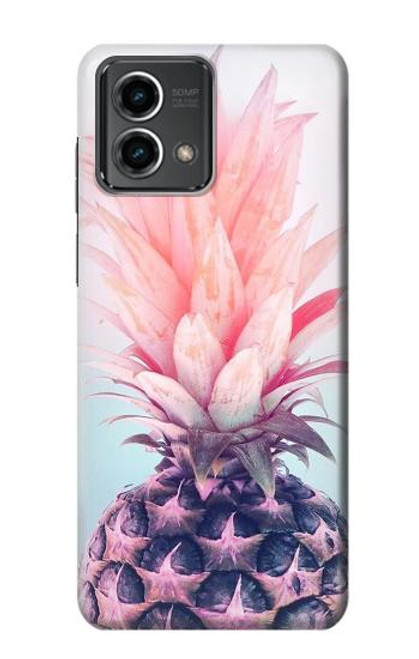 W3711 Pink Pineapple Hülle Schutzhülle Taschen und Leder Flip für Motorola Moto G Stylus 5G (2023)