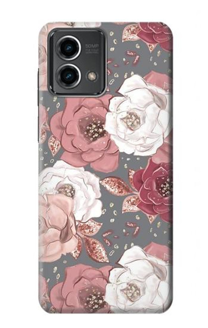 W3716 Rose Floral Pattern Hülle Schutzhülle Taschen und Leder Flip für Motorola Moto G Stylus 5G (2023)
