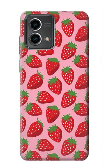 W3719 Strawberry Pattern Hülle Schutzhülle Taschen und Leder Flip für Motorola Moto G Stylus 5G (2023)