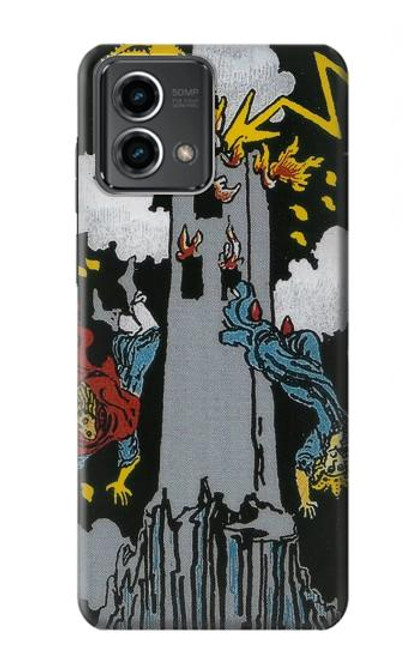 W3745 Tarot Card The Tower Hülle Schutzhülle Taschen und Leder Flip für Motorola Moto G Stylus 5G (2023)