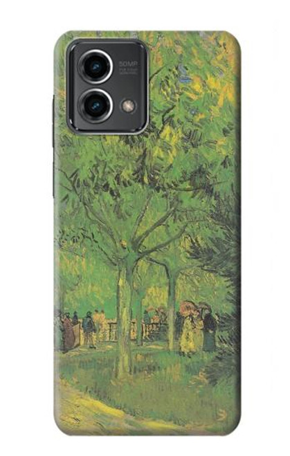 W3748 Van Gogh A Lane in a Public Garden Hülle Schutzhülle Taschen und Leder Flip für Motorola Moto G Stylus 5G (2023)