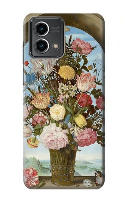 W3749 Vase of Flowers Hülle Schutzhülle Taschen und Leder Flip für Motorola Moto G Stylus 5G (2023)