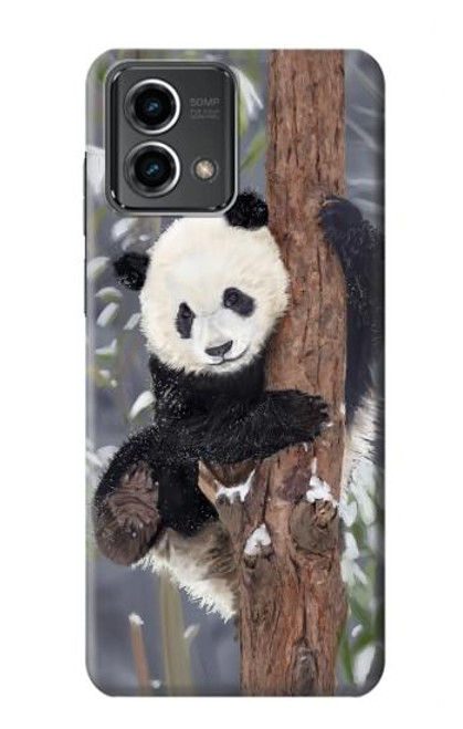 W3793 Cute Baby Panda Snow Painting Hülle Schutzhülle Taschen und Leder Flip für Motorola Moto G Stylus 5G (2023)