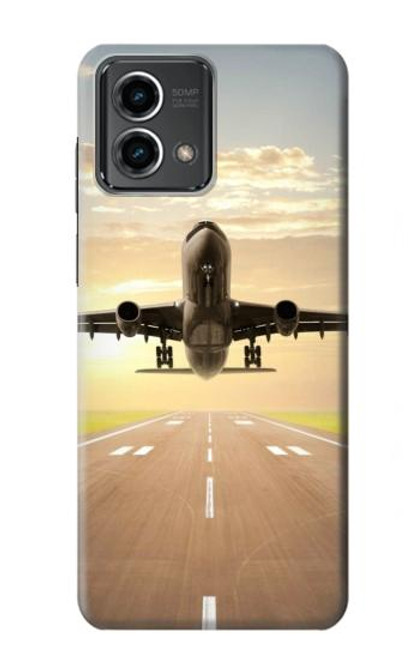 W3837 Airplane Take off Sunrise Hülle Schutzhülle Taschen und Leder Flip für Motorola Moto G Stylus 5G (2023)