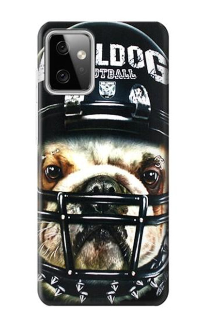 W0098 Bulldog American Football Hülle Schutzhülle Taschen und Leder Flip für Motorola Moto G Power (2023) 5G