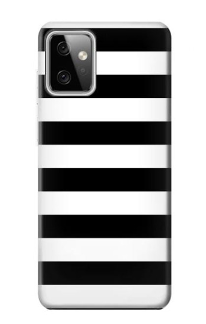 W1596 Black and White Striped Hülle Schutzhülle Taschen und Leder Flip für Motorola Moto G Power (2023) 5G