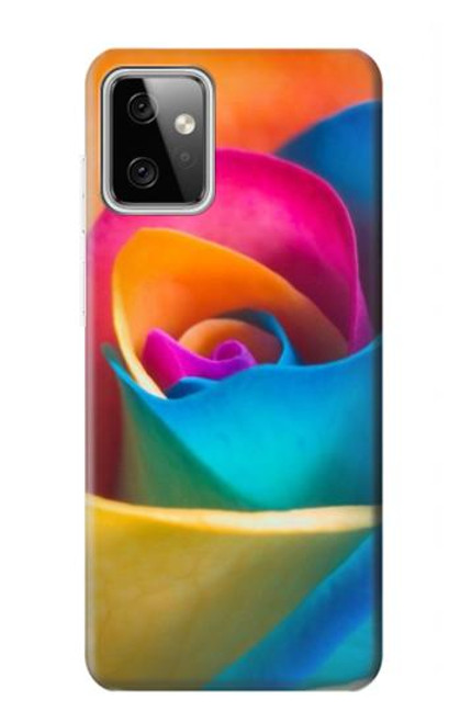W1671 Rainbow Colorful Rose Hülle Schutzhülle Taschen und Leder Flip für Motorola Moto G Power (2023) 5G