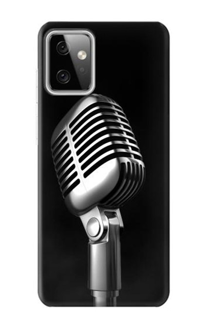 W1672 Retro Microphone Jazz Music Hülle Schutzhülle Taschen und Leder Flip für Motorola Moto G Power (2023) 5G
