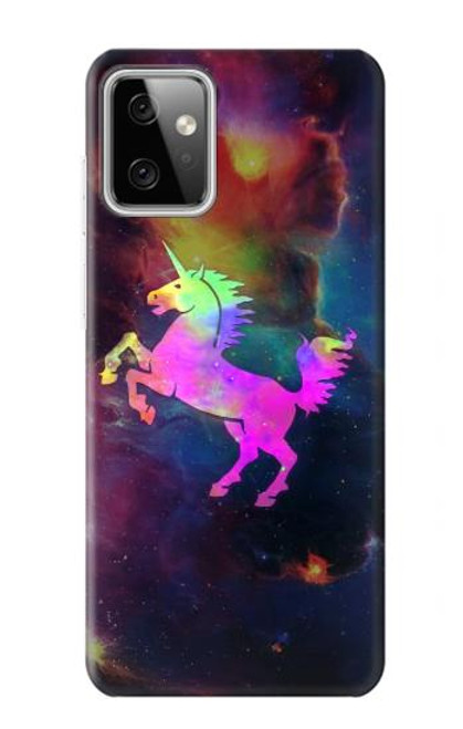 W2486 Rainbow Unicorn Nebula Space Hülle Schutzhülle Taschen und Leder Flip für Motorola Moto G Power (2023) 5G