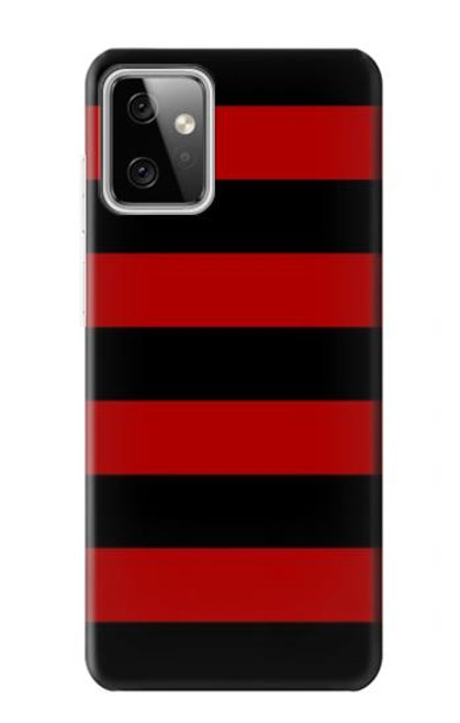 W2638 Black and Red Striped Hülle Schutzhülle Taschen und Leder Flip für Motorola Moto G Power (2023) 5G