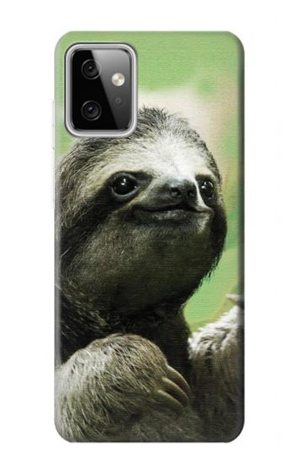 W2708 Smiling Sloth Hülle Schutzhülle Taschen und Leder Flip für Motorola Moto G Power (2023) 5G