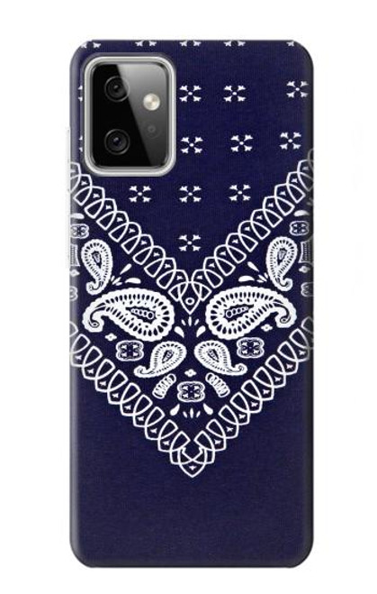 W3357 Navy Blue Bandana Pattern Hülle Schutzhülle Taschen und Leder Flip für Motorola Moto G Power (2023) 5G