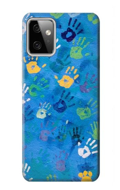 W3403 Hand Print Hülle Schutzhülle Taschen und Leder Flip für Motorola Moto G Power (2023) 5G