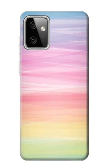 W3507 Colorful Rainbow Pastel Hülle Schutzhülle Taschen und Leder Flip für Motorola Moto G Power (2023) 5G