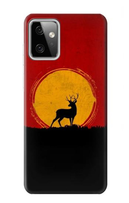 W3513 Deer Sunset Hülle Schutzhülle Taschen und Leder Flip für Motorola Moto G Power (2023) 5G