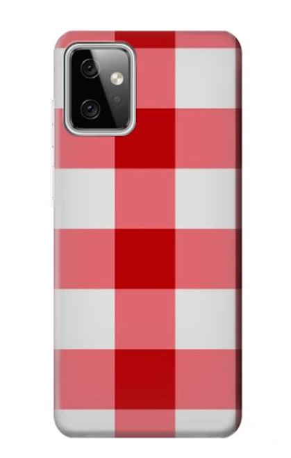 W3535 Red Gingham Hülle Schutzhülle Taschen und Leder Flip für Motorola Moto G Power (2023) 5G