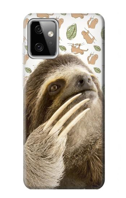 W3559 Sloth Pattern Hülle Schutzhülle Taschen und Leder Flip für Motorola Moto G Power (2023) 5G