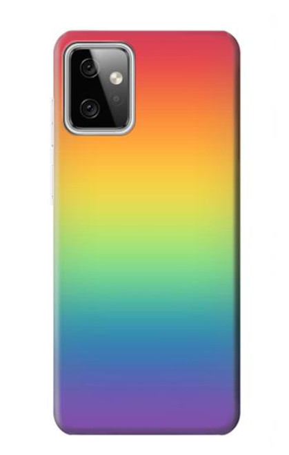 W3698 LGBT Gradient Pride Flag Hülle Schutzhülle Taschen und Leder Flip für Motorola Moto G Power (2023) 5G