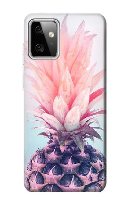 W3711 Pink Pineapple Hülle Schutzhülle Taschen und Leder Flip für Motorola Moto G Power (2023) 5G