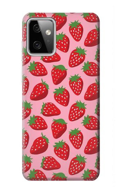 W3719 Strawberry Pattern Hülle Schutzhülle Taschen und Leder Flip für Motorola Moto G Power (2023) 5G