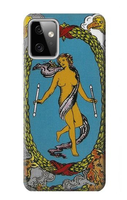 W3746 Tarot Card The World Hülle Schutzhülle Taschen und Leder Flip für Motorola Moto G Power (2023) 5G