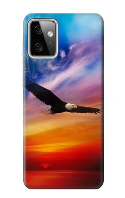 W3841 Bald Eagle Flying Colorful Sky Hülle Schutzhülle Taschen und Leder Flip für Motorola Moto G Power (2023) 5G