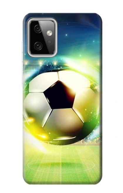 W3844 Glowing Football Soccer Ball Hülle Schutzhülle Taschen und Leder Flip für Motorola Moto G Power (2023) 5G