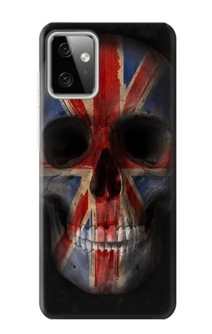 W3848 United Kingdom Flag Skull Hülle Schutzhülle Taschen und Leder Flip für Motorola Moto G Power (2023) 5G