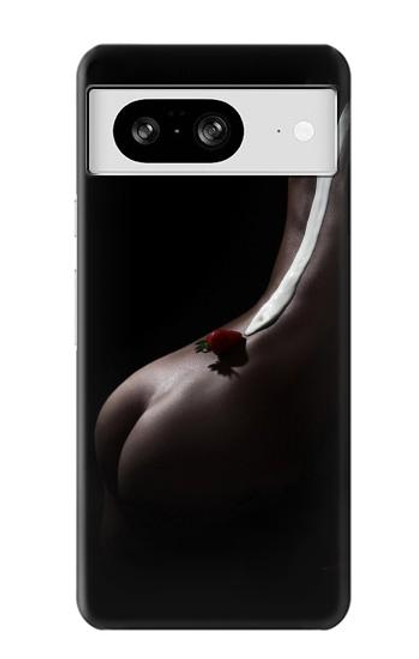 W0546 Sexy Cream Strawberry Hülle Schutzhülle Taschen und Leder Flip für Google Pixel 8