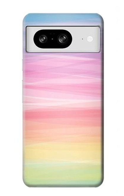 W3507 Colorful Rainbow Pastel Hülle Schutzhülle Taschen und Leder Flip für Google Pixel 8