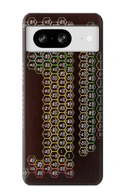 W3544 Neon Honeycomb Periodic Table Hülle Schutzhülle Taschen und Leder Flip für Google Pixel 8