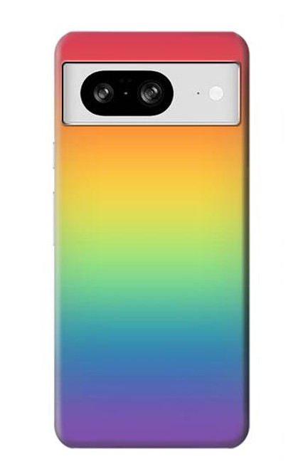 W3698 LGBT Gradient Pride Flag Hülle Schutzhülle Taschen und Leder Flip für Google Pixel 8