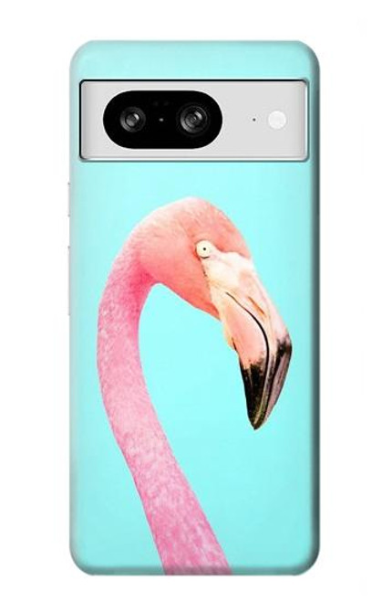 W3708 Pink Flamingo Hülle Schutzhülle Taschen und Leder Flip für Google Pixel 8