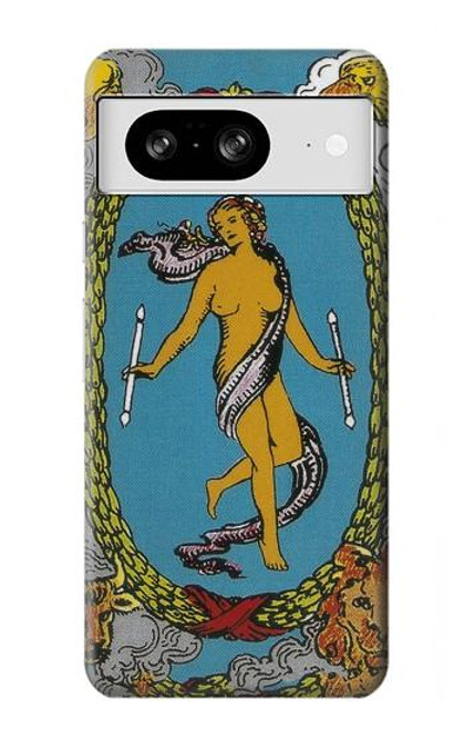 W3746 Tarot Card The World Hülle Schutzhülle Taschen und Leder Flip für Google Pixel 8