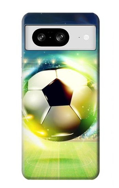 W3844 Glowing Football Soccer Ball Hülle Schutzhülle Taschen und Leder Flip für Google Pixel 8