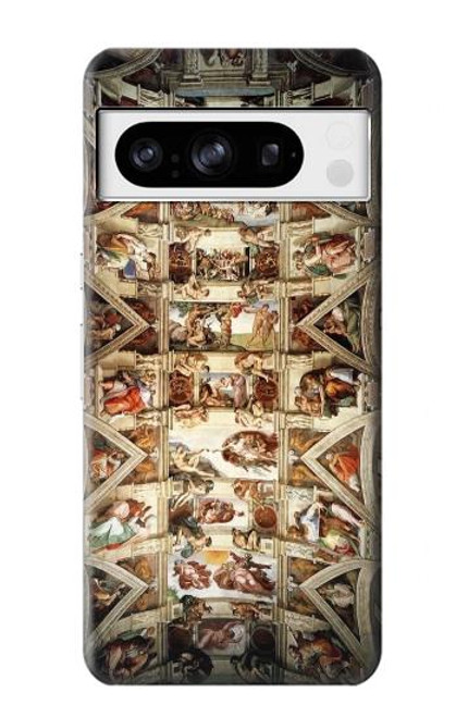 W0177 Michelangelo Chapel ceiling Hülle Schutzhülle Taschen und Leder Flip für Google Pixel 8 pro