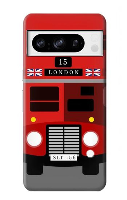 W2058 England British Double Decker Bus Hülle Schutzhülle Taschen und Leder Flip für Google Pixel 8 pro