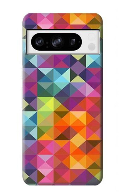 W3477 Abstract Diamond Pattern Hülle Schutzhülle Taschen und Leder Flip für Google Pixel 8 pro