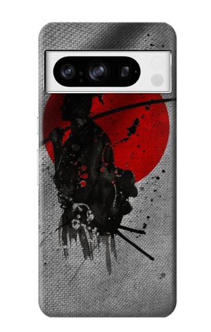 W3517 Japan Flag Samurai Hülle Schutzhülle Taschen und Leder Flip für Google Pixel 8 pro