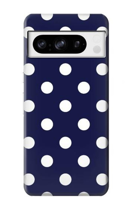W3533 Blue Polka Dot Hülle Schutzhülle Taschen und Leder Flip für Google Pixel 8 pro