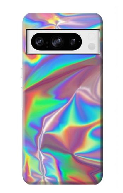 W3597 Holographic Photo Printed Hülle Schutzhülle Taschen und Leder Flip für Google Pixel 8 pro