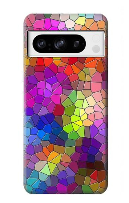 W3677 Colorful Brick Mosaics Hülle Schutzhülle Taschen und Leder Flip für Google Pixel 8 pro