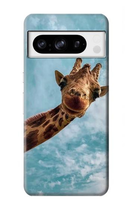W3680 Cute Smile Giraffe Hülle Schutzhülle Taschen und Leder Flip für Google Pixel 8 pro