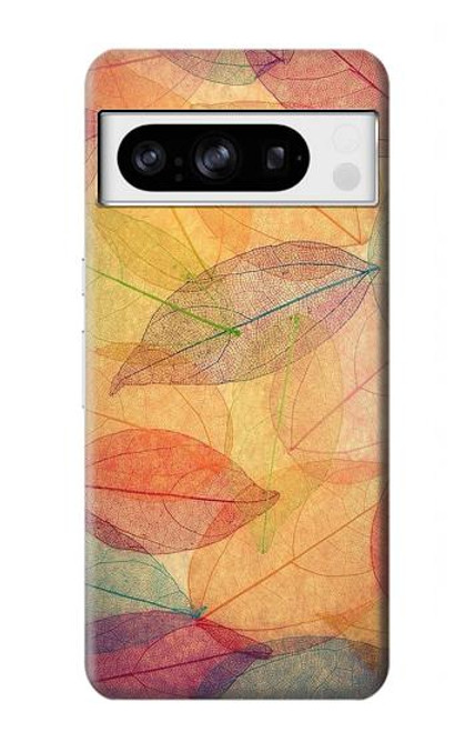 W3686 Fall Season Leaf Autumn Hülle Schutzhülle Taschen und Leder Flip für Google Pixel 8 pro