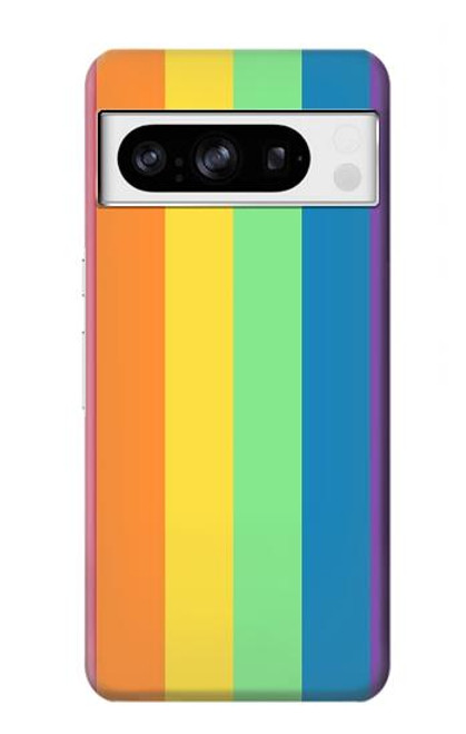W3699 LGBT Pride Hülle Schutzhülle Taschen und Leder Flip für Google Pixel 8 pro