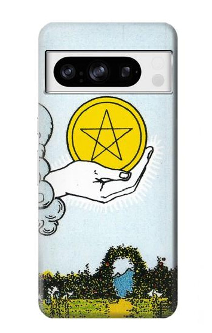 W3722 Tarot Card Ace of Pentacles Coins Hülle Schutzhülle Taschen und Leder Flip für Google Pixel 8 pro