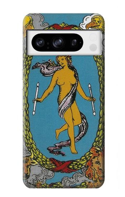 W3746 Tarot Card The World Hülle Schutzhülle Taschen und Leder Flip für Google Pixel 8 pro